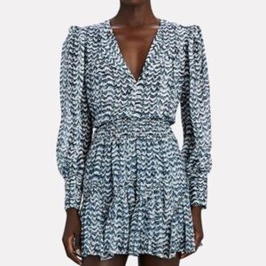 INTERMIX Mae Printed Silk Mini Skirt, P